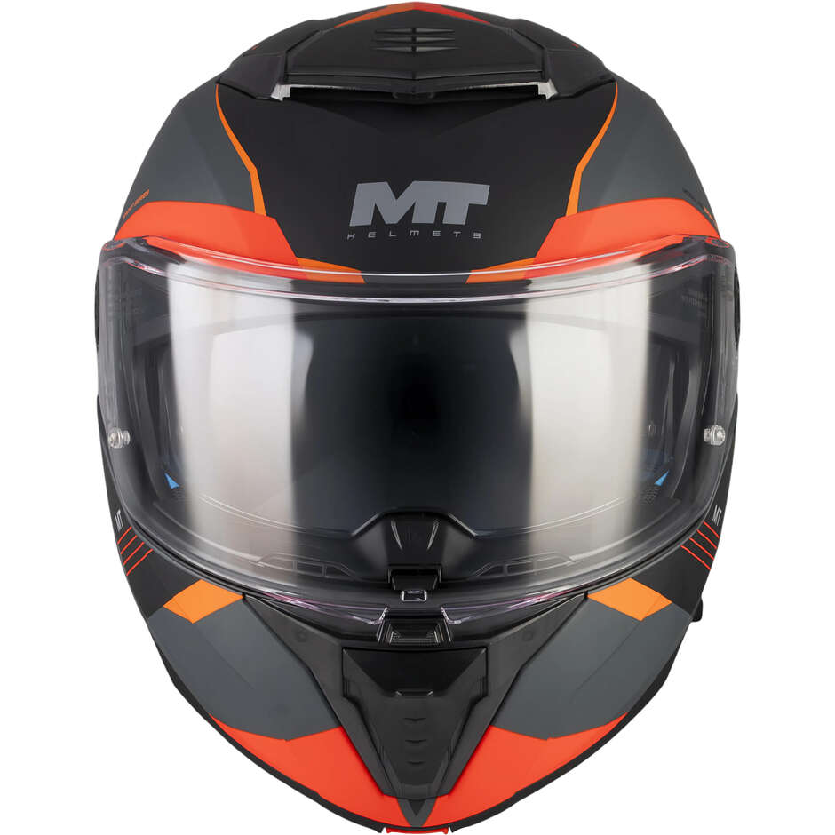 Casque Modulable MT Helmets ATOM 2 SV KASTER C14 noir gris orange mat