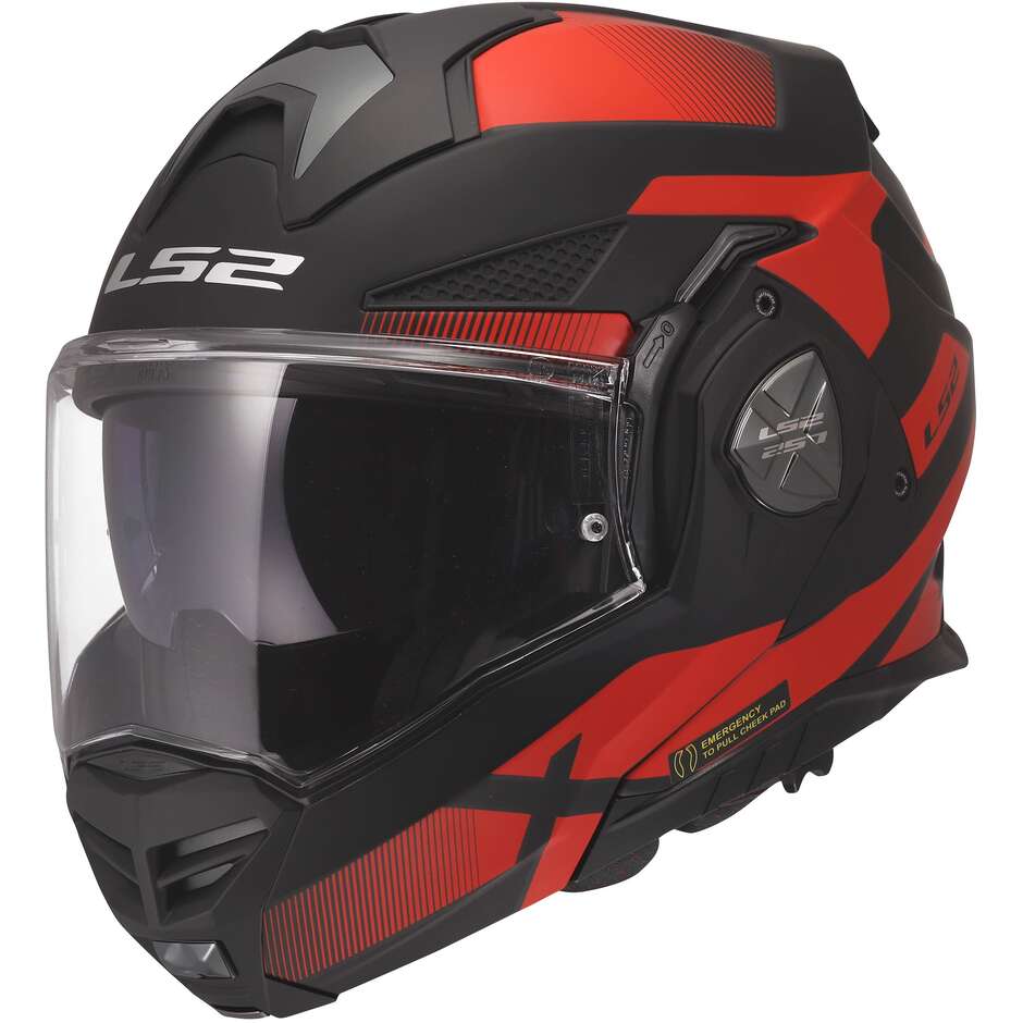 Casque modulaire LS2 FF901 ADVANT X NOVA en HPFC P/J Noir Rouge