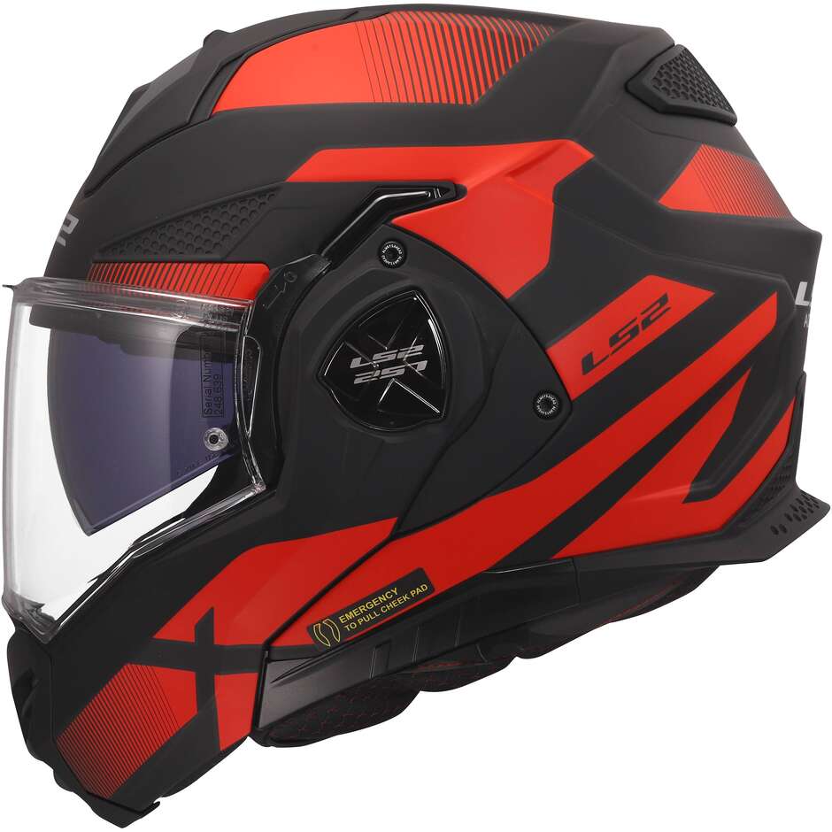 Casque modulaire LS2 FF901 ADVANT X NOVA en HPFC P/J Noir Rouge