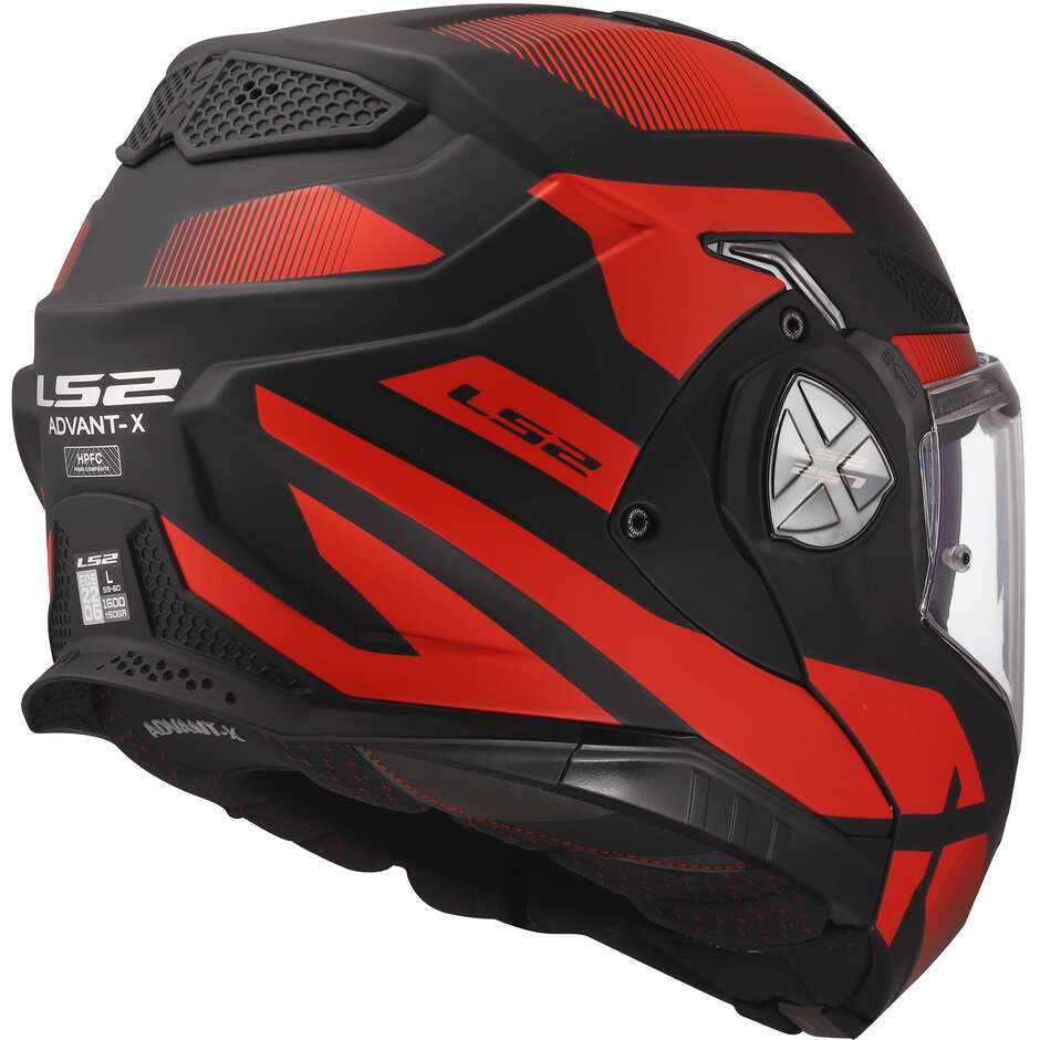 Casque modulaire LS2 FF901 ADVANT X NOVA en HPFC P/J Noir Rouge