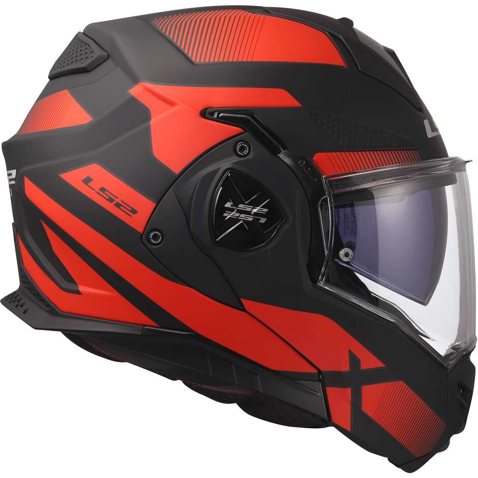 Casque modulaire LS2 FF901 ADVANT X NOVA en HPFC P/J Noir Rouge