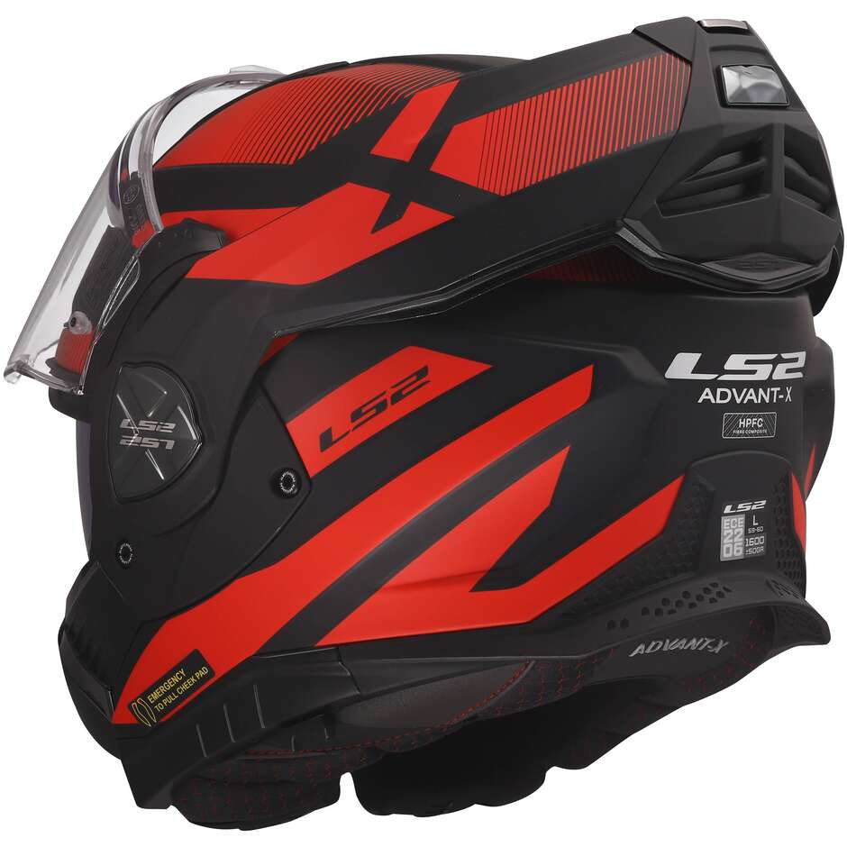 Casque modulaire LS2 FF901 ADVANT X NOVA en HPFC P/J Noir Rouge