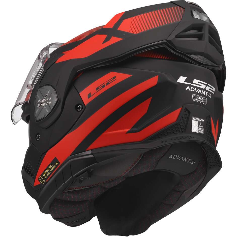 Casque modulaire LS2 FF901 ADVANT X NOVA en HPFC P/J Noir Rouge