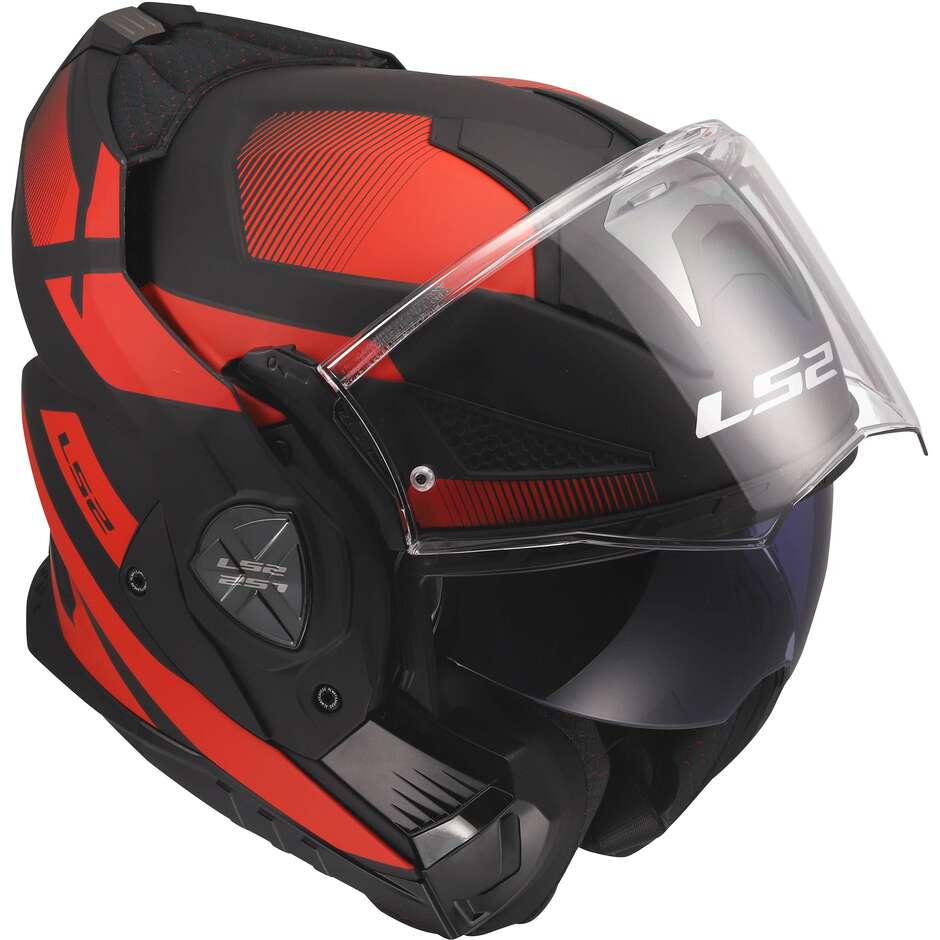 Casque modulaire LS2 FF901 ADVANT X NOVA en HPFC P/J Noir Rouge