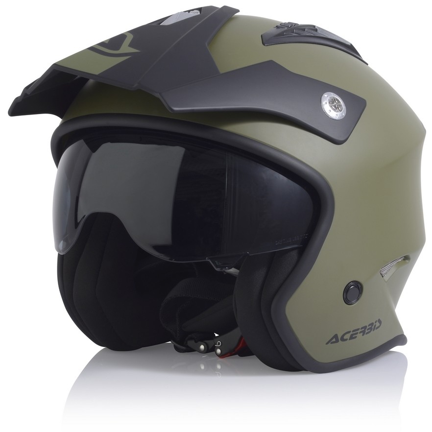 Casque Moto Acerbis ARIA Demi-Jet Vert Militaire Mat