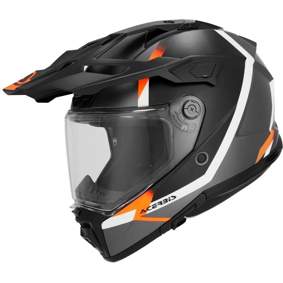 Casque Moto Acerbis Attack Multi Adventure Noir Orange Fluo