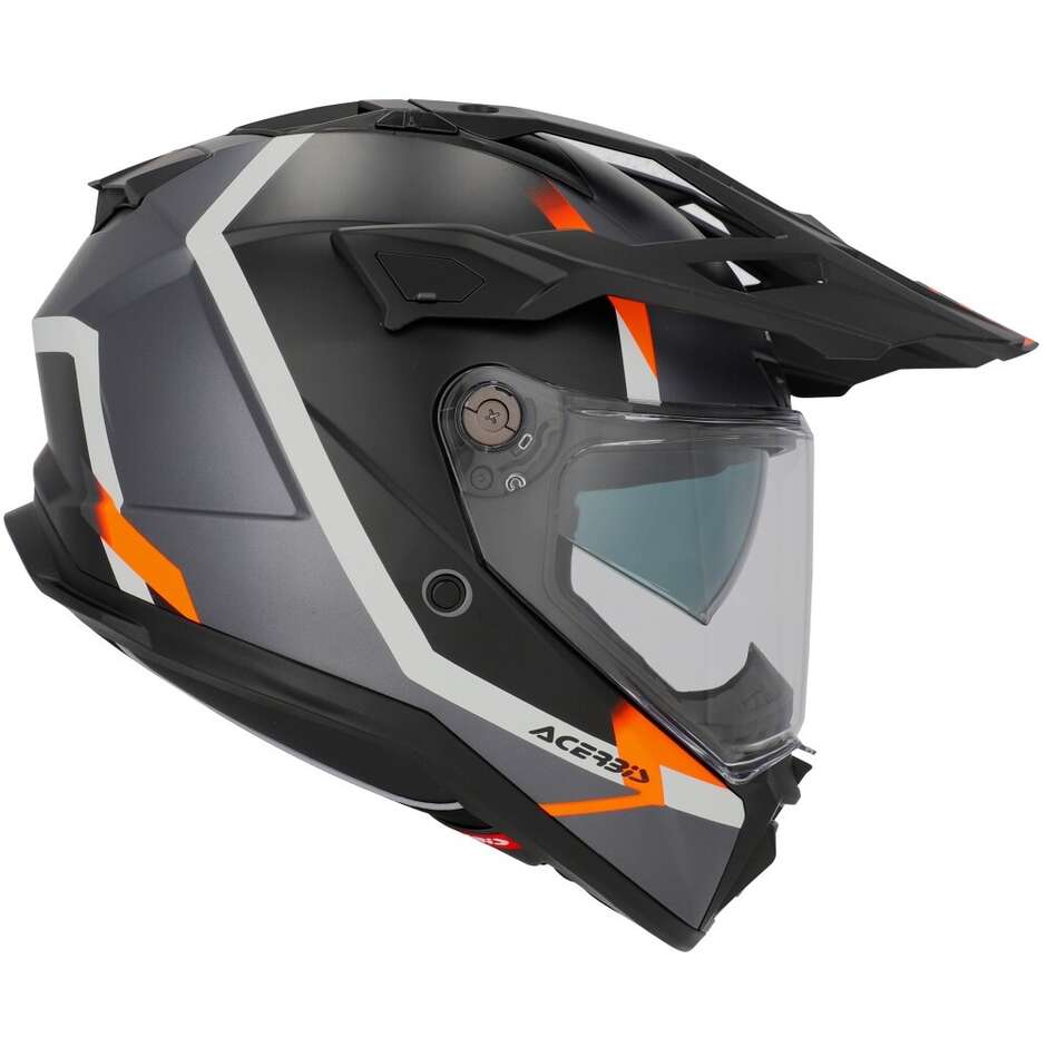 Casque Moto Acerbis Attack Multi Adventure Noir Orange Fluo