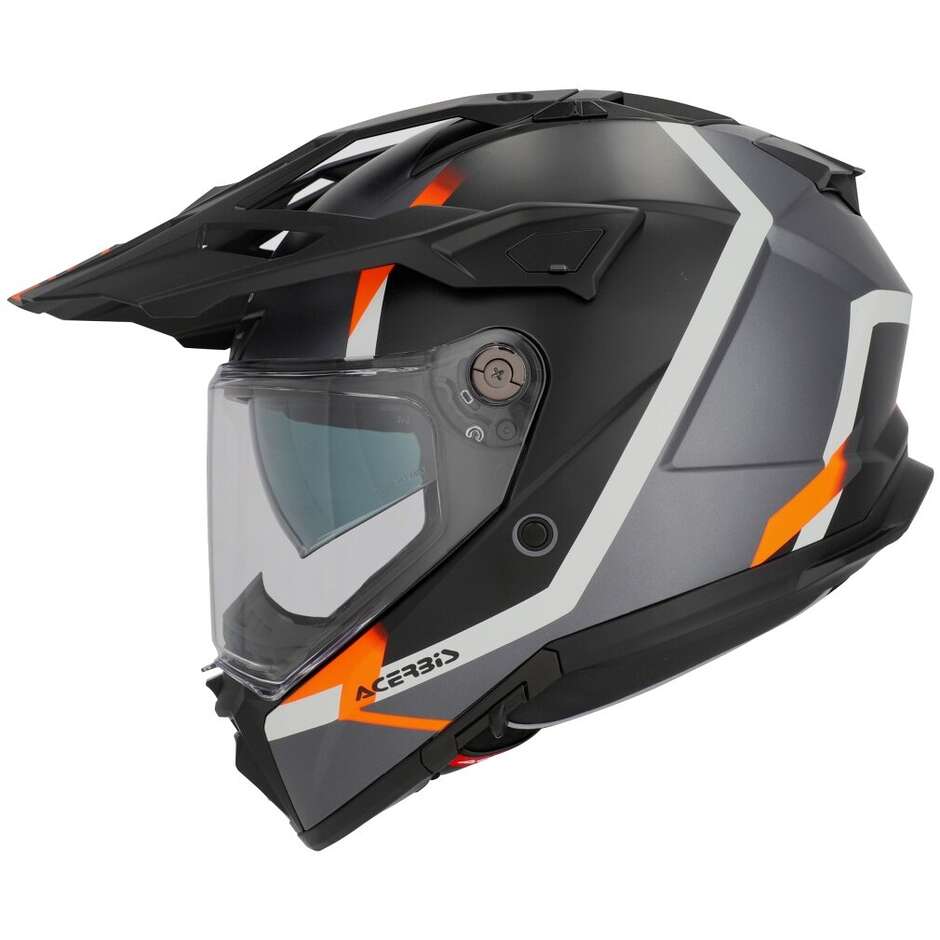 Casque Moto Acerbis Attack Multi Adventure Noir Orange Fluo
