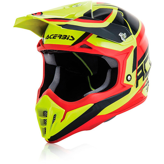 Casque Moto Acerbis Impact 3.0 Cross Enduro Noir / Jaune Fluo