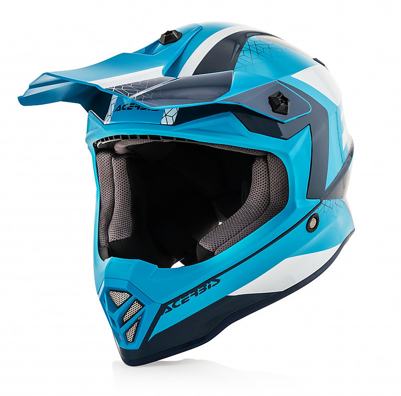 Casque motocross enfant Acerbis Steel blanc bleu