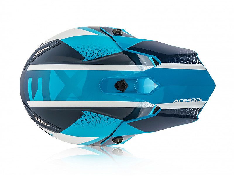 Casque motocross enfant Acerbis Steel blanc bleu