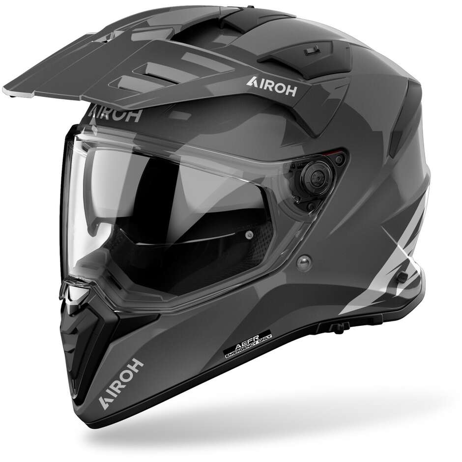 Casque moto aventure Airoh BANDIT COLOR, gris foncé brillant