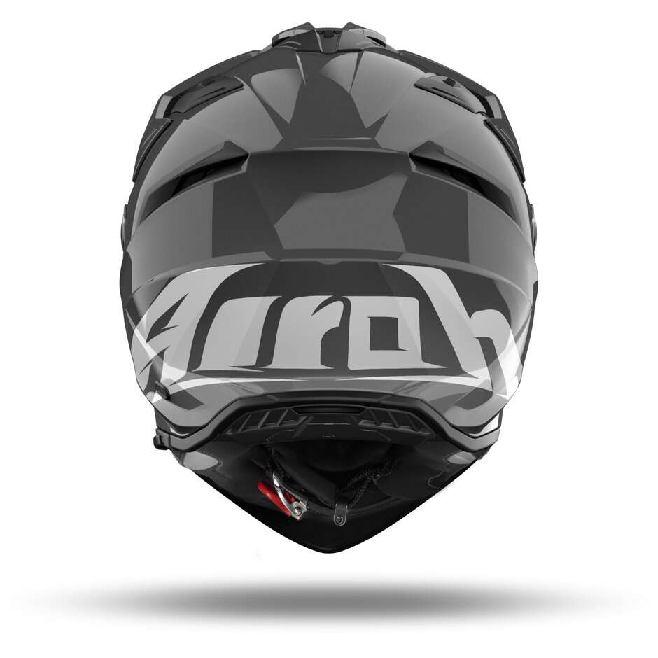 Casque moto aventure Airoh BANDIT COLOR, gris foncé brillant