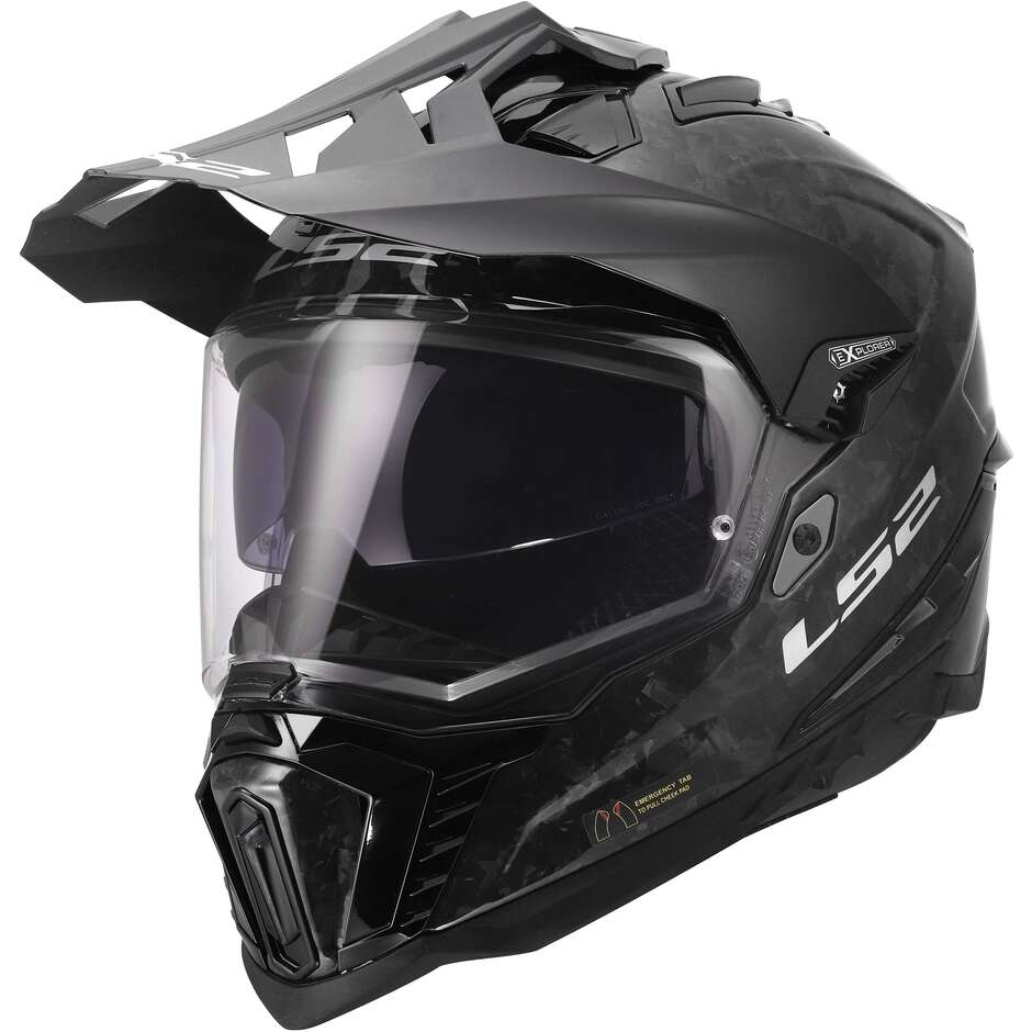 Casque moto aventure LS2 MX701 EXPLORER C FORGED CARBON