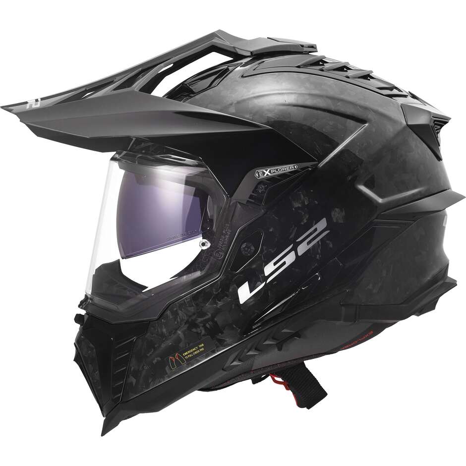 Casque moto aventure LS2 MX701 EXPLORER C FORGED CARBON