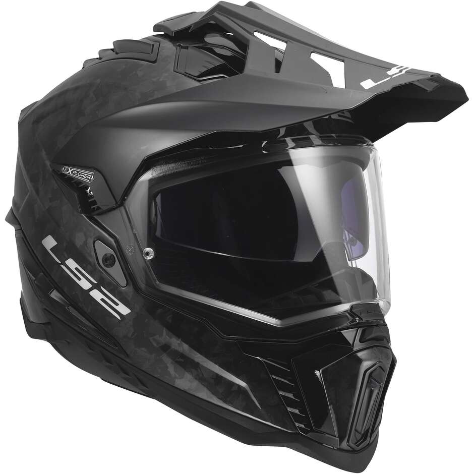 Casque moto aventure LS2 MX701 EXPLORER C FORGED CARBON