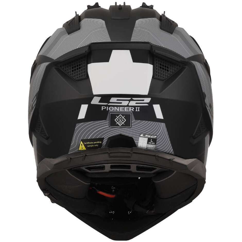 Casque Moto Aventure Ls2 MX702 PIONEER 2 HILL Noir Mat Blanc