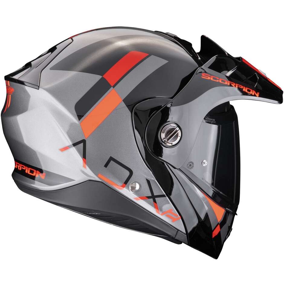 Casque Moto Aventure Modulaire P/J Scorpion ADX-2 GALANE Argent Noir Rouge