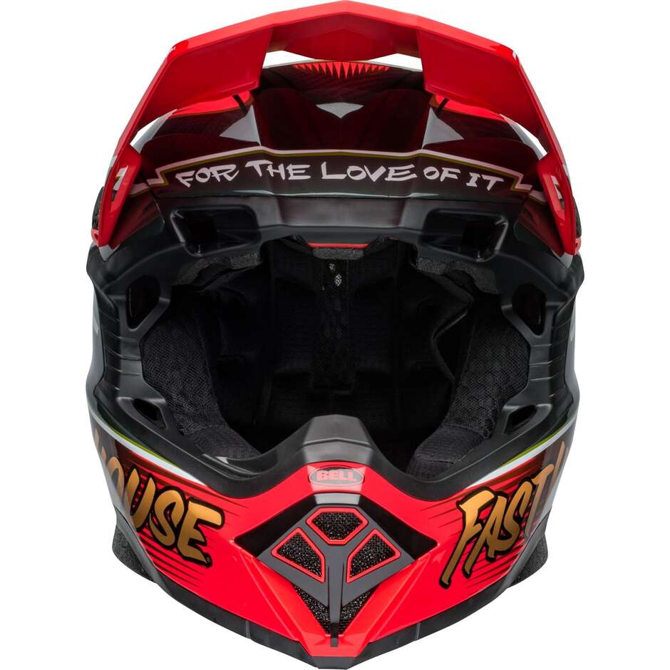 Casque Moto BELL MOTO-10 SPHERICAL FASTHOUSE DITD Cross Enduro Rouge Or