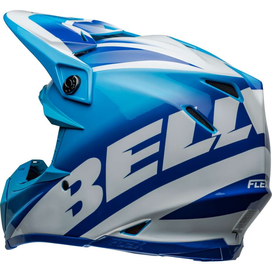 Casque Moto BELL MOTO-9S FLEX RAIL Cross Enduro Bleu Blanc