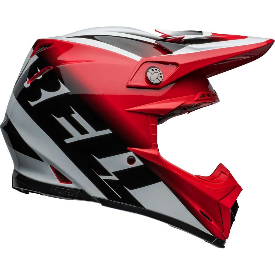 Casque Moto BELL MOTO-9S FLEX RAIL Cross Enduro Rouge Blanc