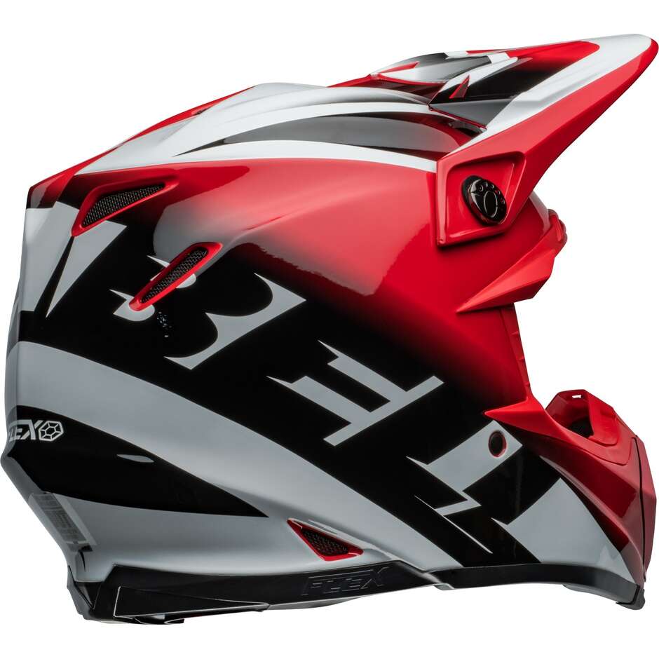 Casque Moto BELL MOTO-9S FLEX RAIL Cross Enduro Rouge Blanc