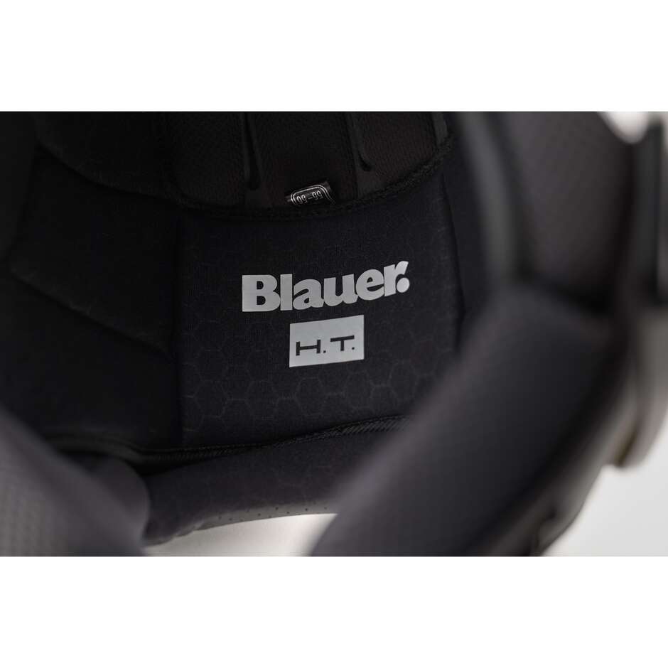 Casque moto Blauer Jet double visière DJ-01 Graphic B blanc noir brillant