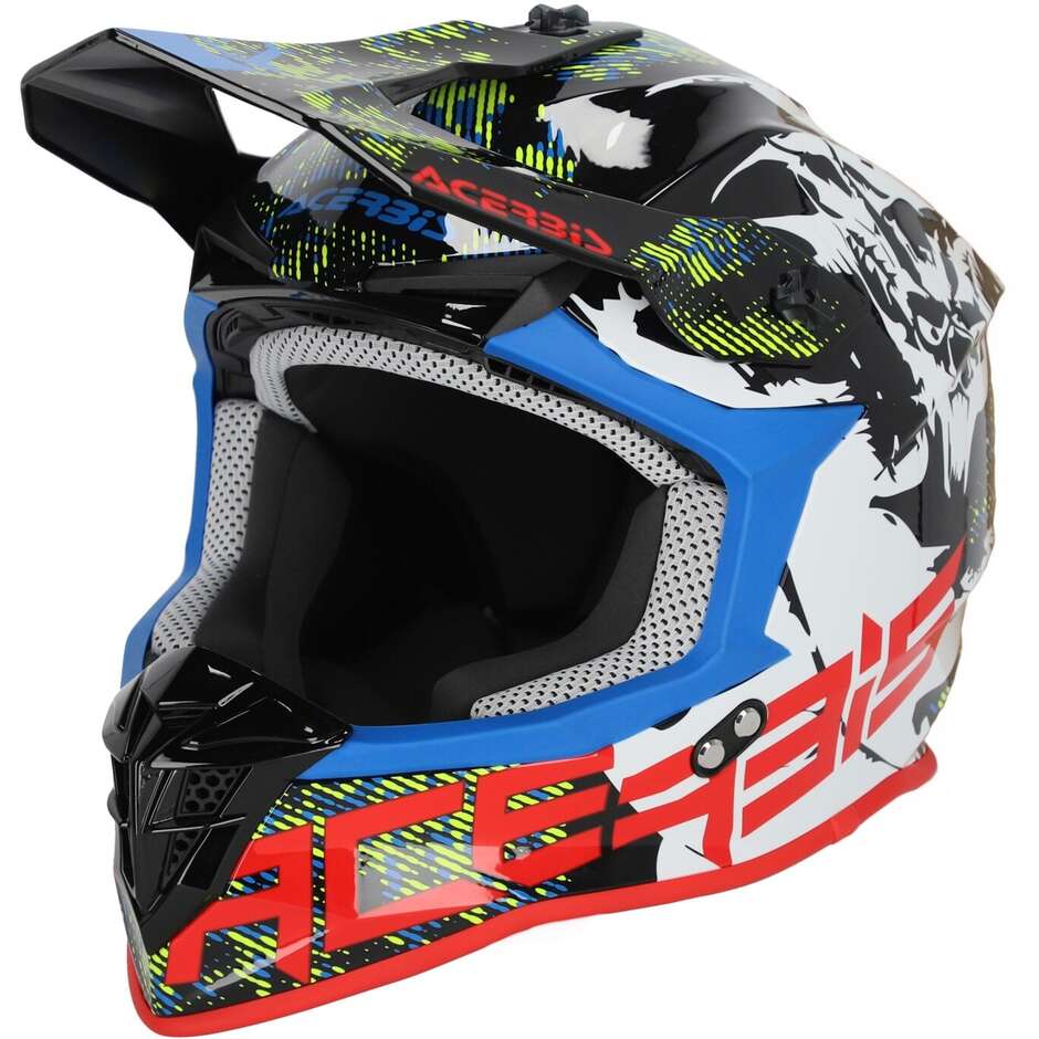 Casque Moto Cross Acerbis LINEAR 2206 Blanc Noir