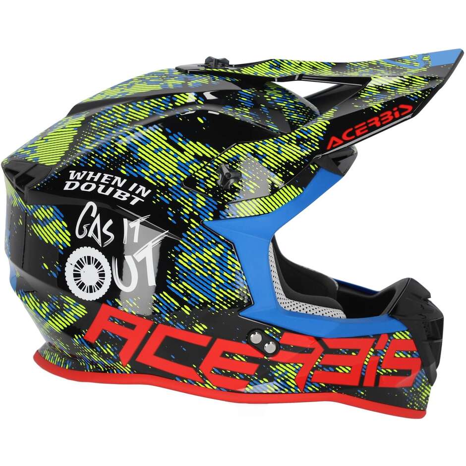 Casque Moto Cross Acerbis LINEAR 2206 Blanc Noir