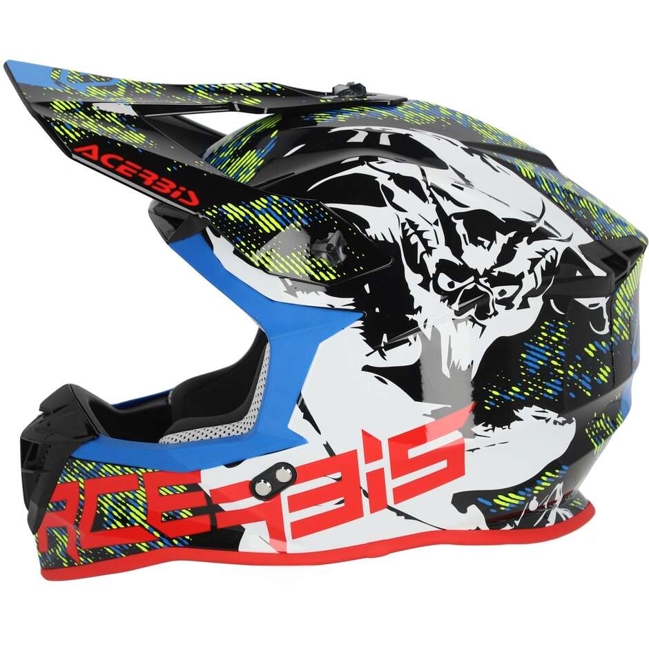 Casque Moto Cross Acerbis LINEAR 2206 Blanc Noir