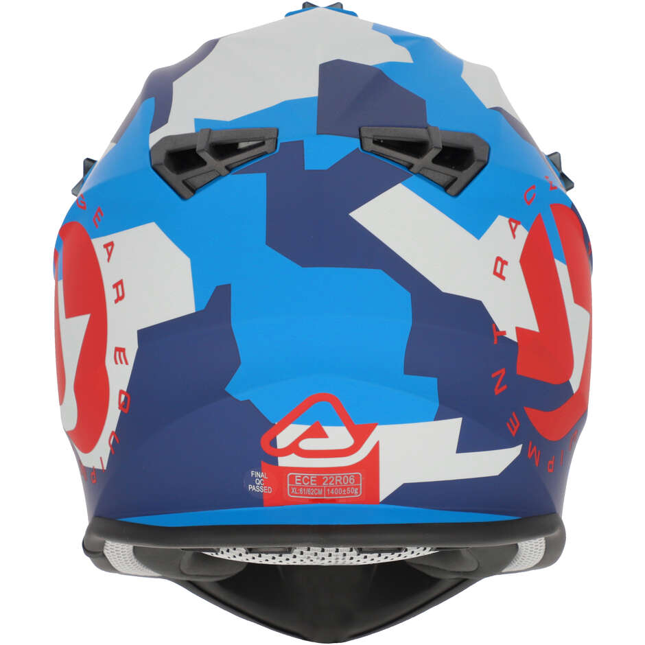 Casque Moto Cross Acerbis LINEAR 2206 Bleu Rouge 2