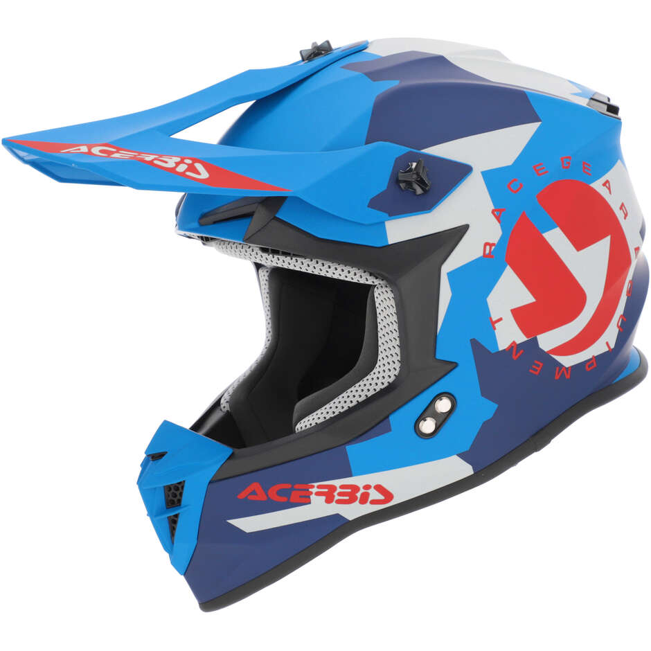 Casque Moto Cross Acerbis LINEAR 2206 Bleu Rouge 2