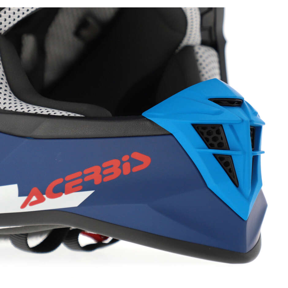 Casque Moto Cross Acerbis LINEAR 2206 Bleu Rouge 2