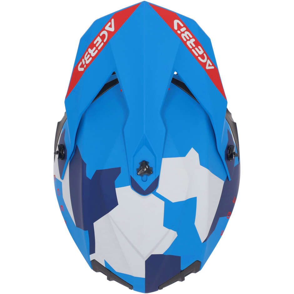 Casque Moto Cross Acerbis LINEAR 2206 Bleu Rouge 2