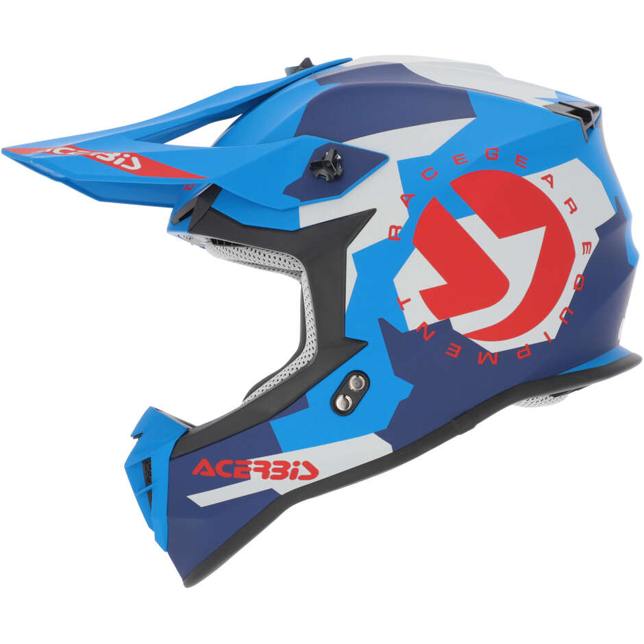 Casque Moto Cross Acerbis LINEAR 2206 Bleu Rouge 2