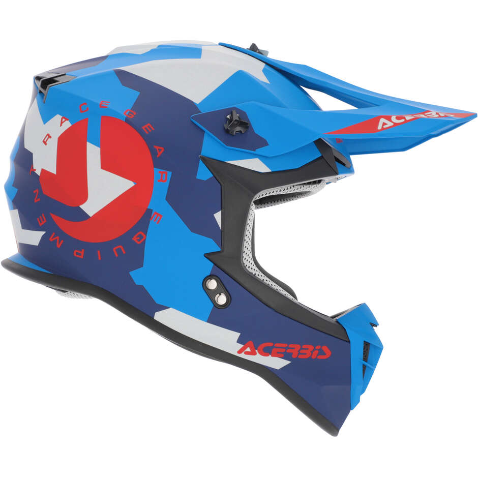 Casque Moto Cross Acerbis LINEAR 2206 Bleu Rouge 2