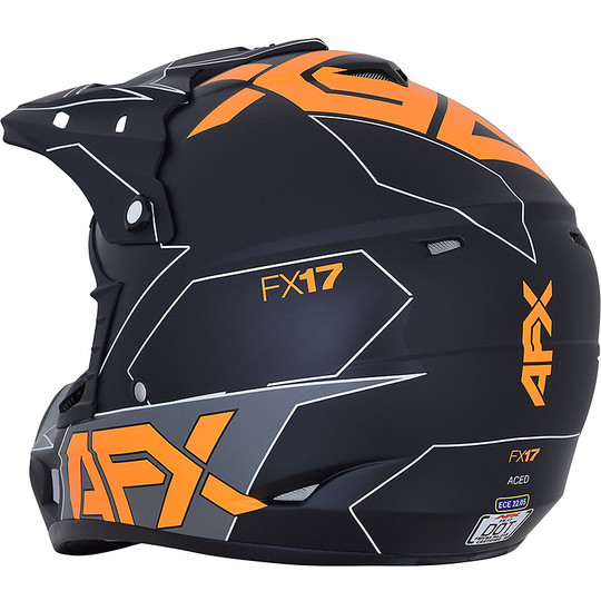 Casque Moto Cross Afx FX-17YE Aced Matt Black Orange