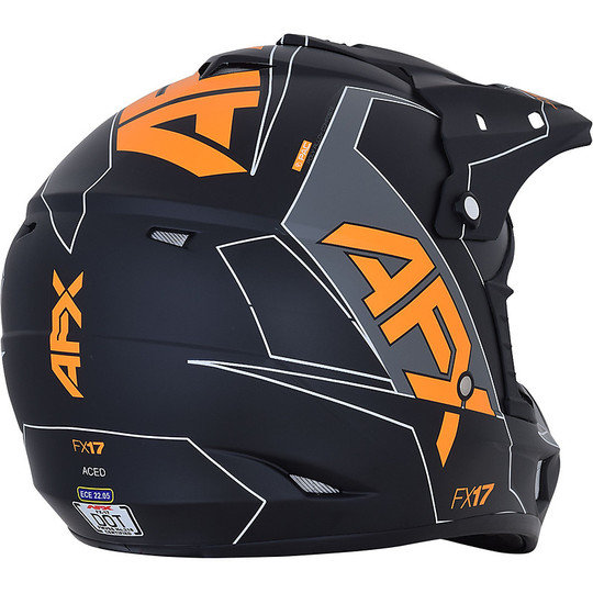 Casque Moto Cross Afx FX-17YE Aced Matt Black Orange