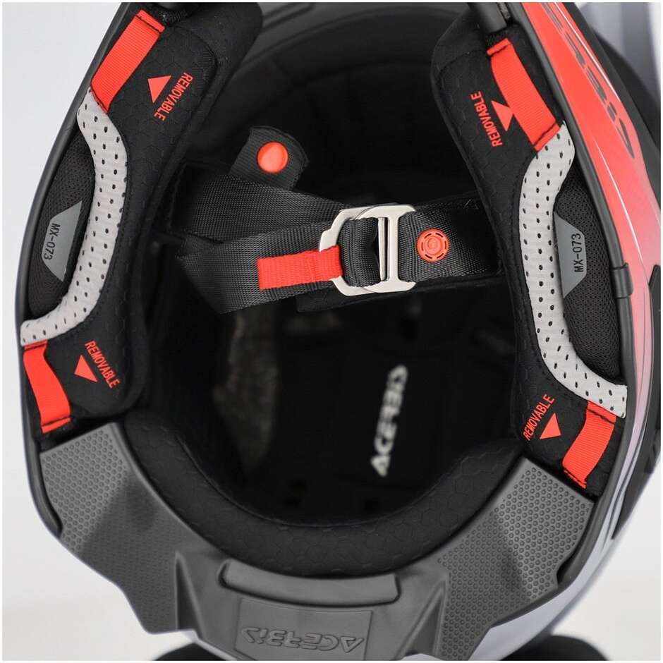 Casque moto cross enduro Acerbis AIRSTRIKE-X gris rouge