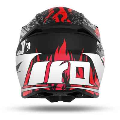AIROH Wraap Casque Motocross - Raze Rouge Brillant Avec 100% Accuri2  Roll-Off