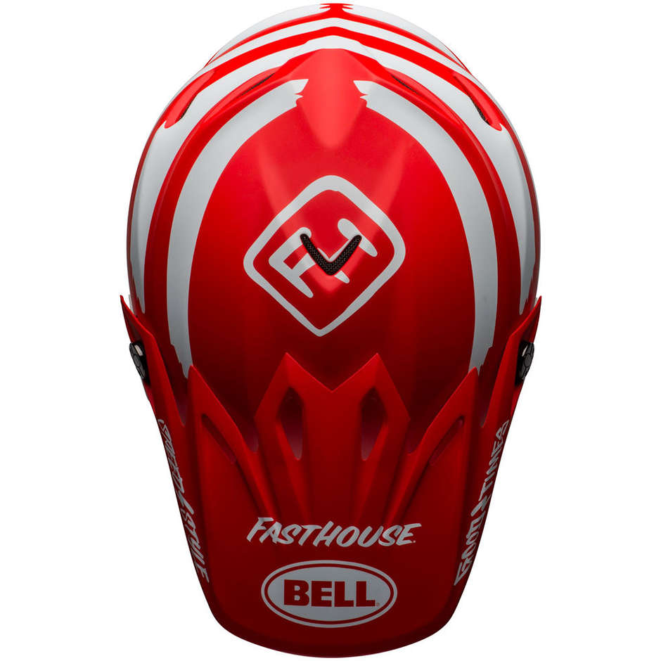 Casque Moto Cross Enduro Bell MOTO-9 MIPS FASTHOUSE SIGNIA Rouge Blanc Opaque