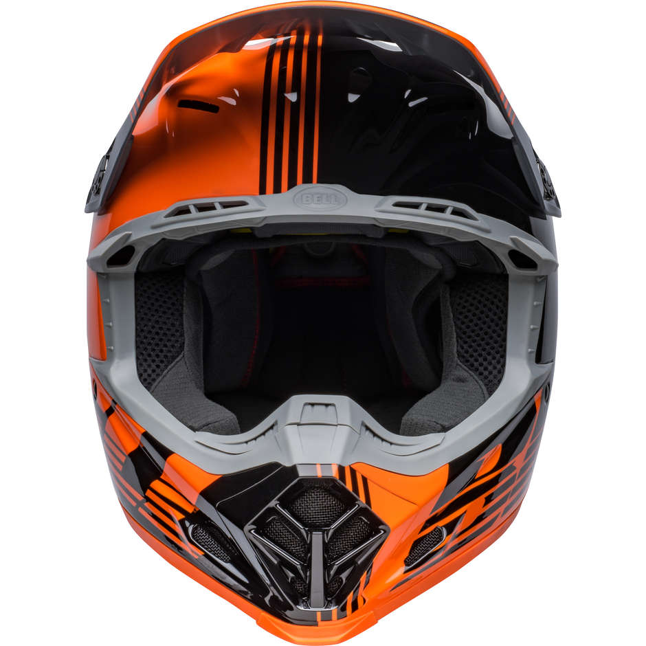 Casque Moto Cross Enduro Bell MOTO-9 MIPS LOUVER Noir Orange