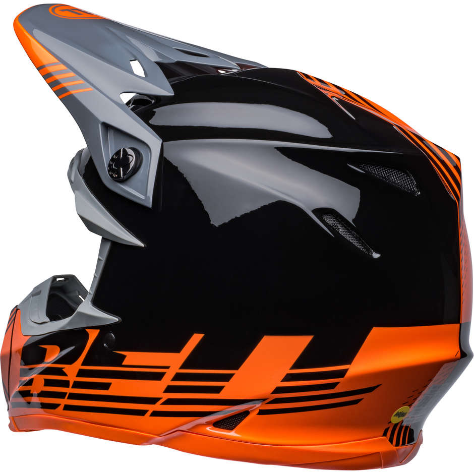 Casque Moto Cross Enduro Bell MOTO-9 MIPS LOUVER Noir Orange