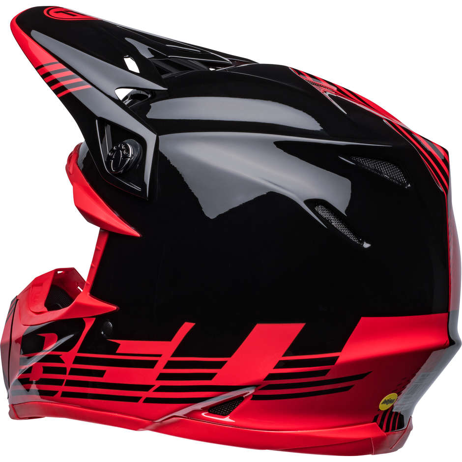 Casque Moto Cross Enduro Bell MOTO-9 MIPS LOUVER Noir Rouge