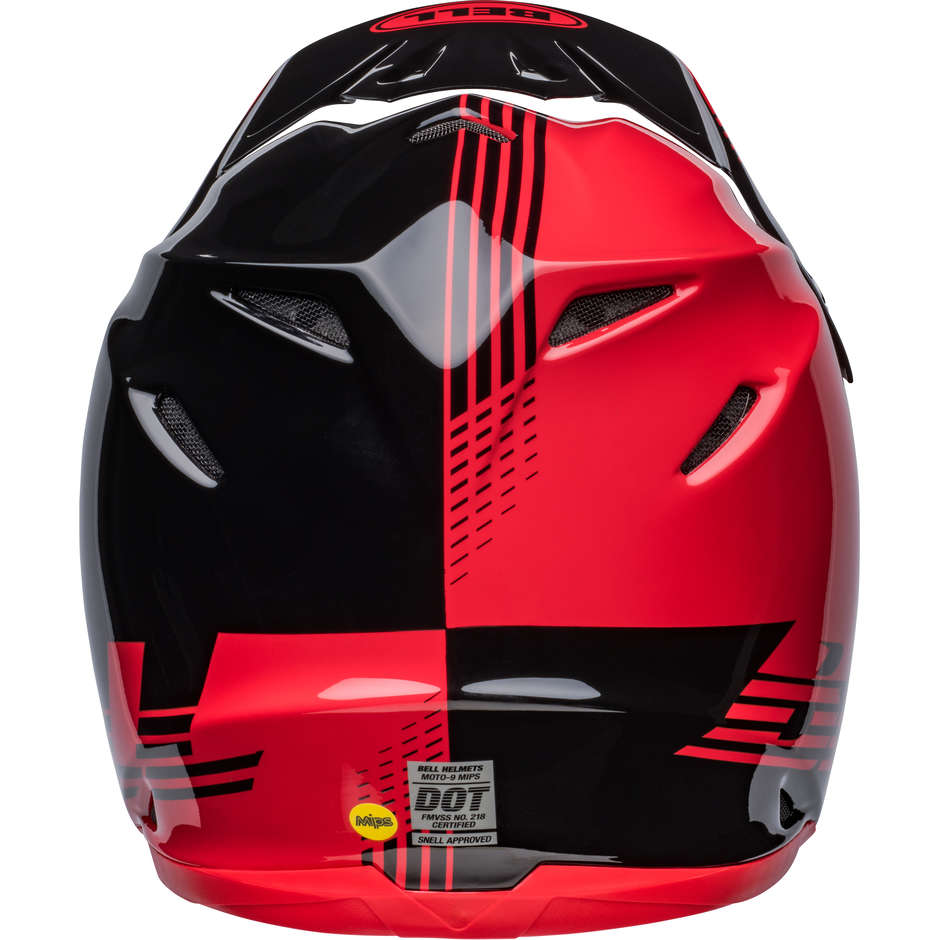 Casque Moto Cross Enduro Bell MOTO-9 MIPS LOUVER Noir Rouge