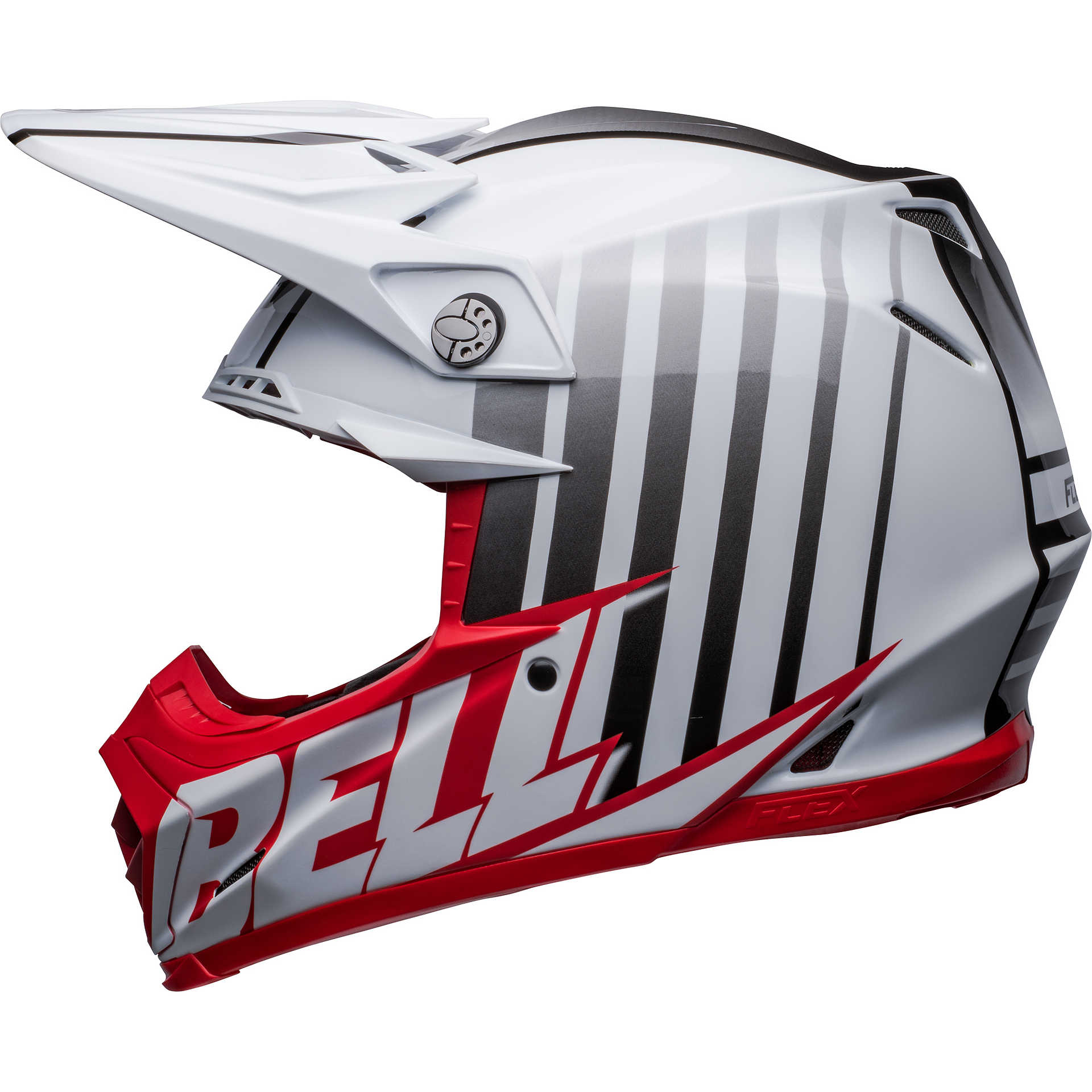 Casque cross Bell Moto-9S Flex Sprint blanc/rouge mat/brillant