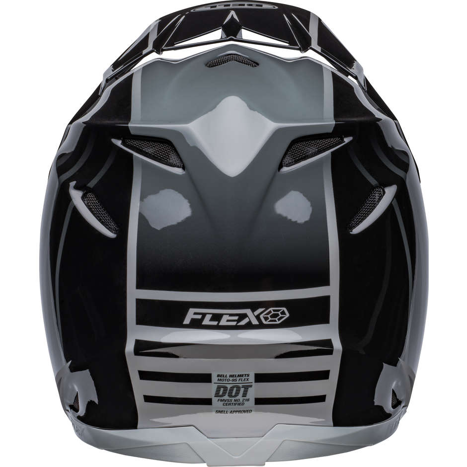 Casque Moto Cross Enduro Bell MOTO-9S FLEX SPRINT Noir Brillant Mat Gris