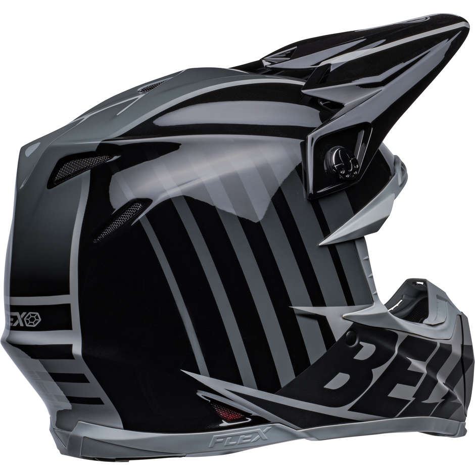 Casque Moto Cross Enduro Bell MOTO-9S FLEX SPRINT Noir Brillant Mat Gris
