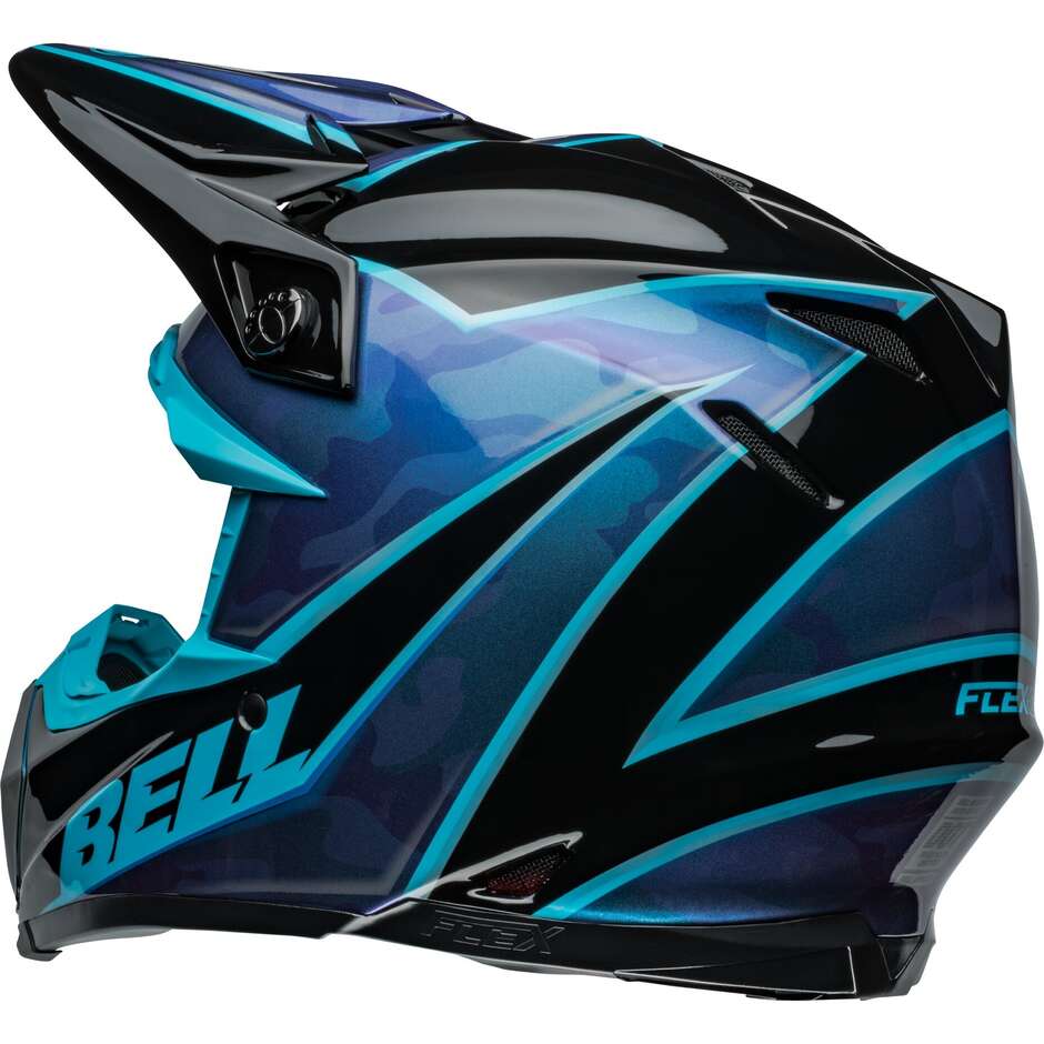Casque Moto Cross Enduro BELL MOTO-9S FLEX SPRITE Noir Bleu