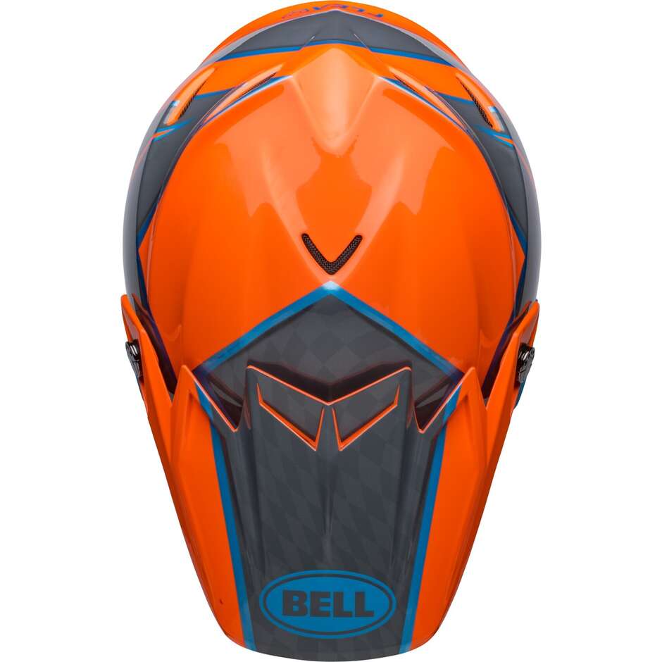 Casque Moto Cross Enduro Bell MOTO-9s FLEX SPRITE Orange Gris